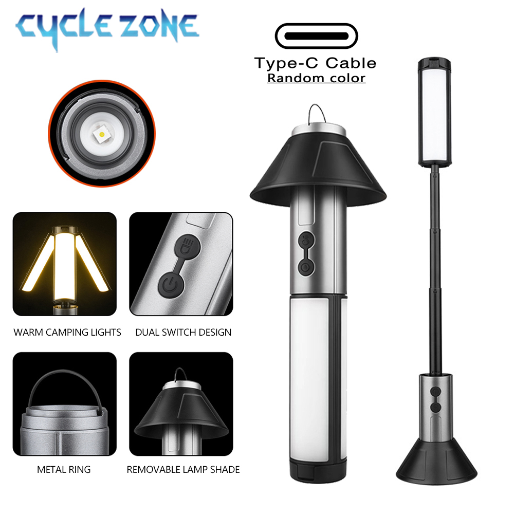 Outdoor Adventure Zone - Multifunctionele campinglamp 2-in-1 oplaadbare telescopische campinglantaarn