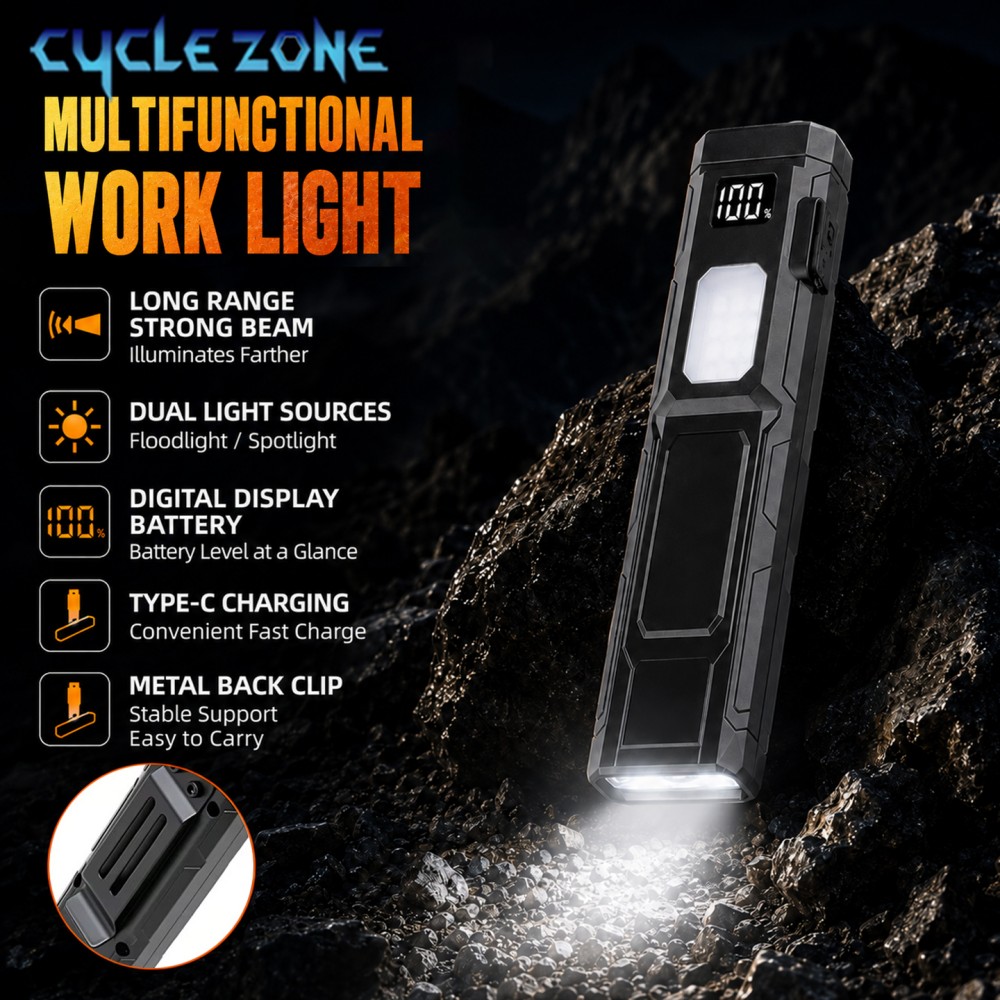 Outdoor Adventure Zone - Draagbare LED-zaklamp met Type-C oplaadpoort, digitaal