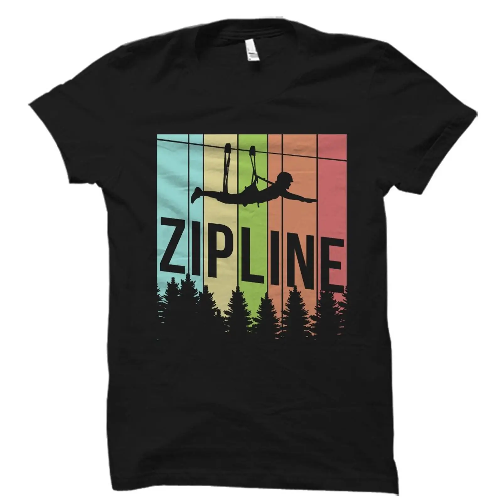 Outdoor Adventure Ziplines & Waterfall - Vintage Retro Zipline T-shirt Ziplining Enthusiast