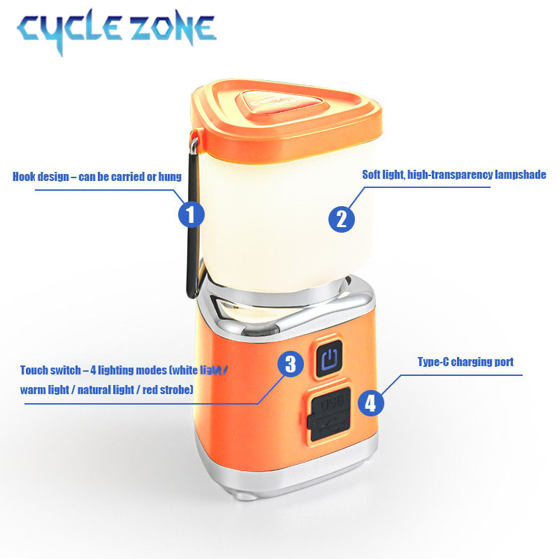 Draagbare campinglamp TYPE-C O - Outdoor Adventure Zone recensie en prijs